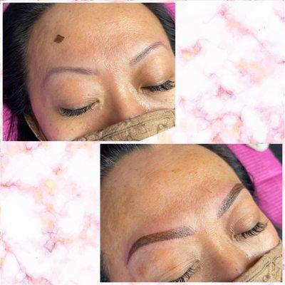 This is my eyebrows before and after