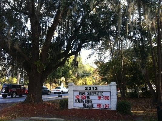 our sign and oak tree on Hwy. 61