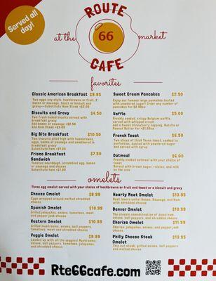 Breakfast menu