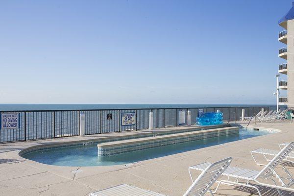 Outdoor 7th floor pool deck.