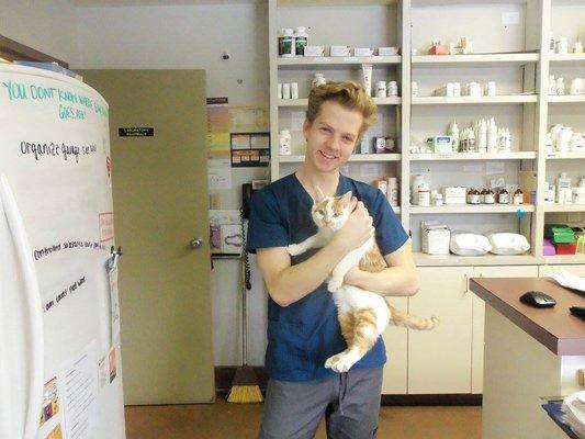 Meet Reuben! Reuben is a veterinary assistant at the clinic.