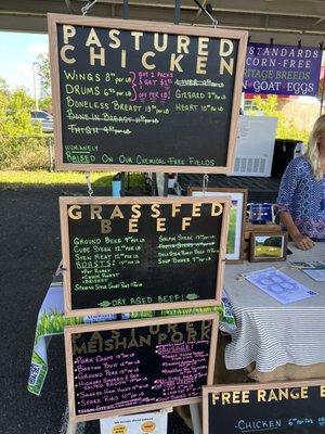 Local beef, pork and chicken!