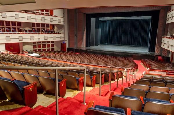 View of main auditorium from the entrance doors