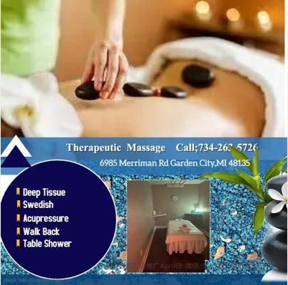 A hot stone massage is a type of massage therapy. It's used to help you relax and ease tense muscles 
and damaged soft tissue...