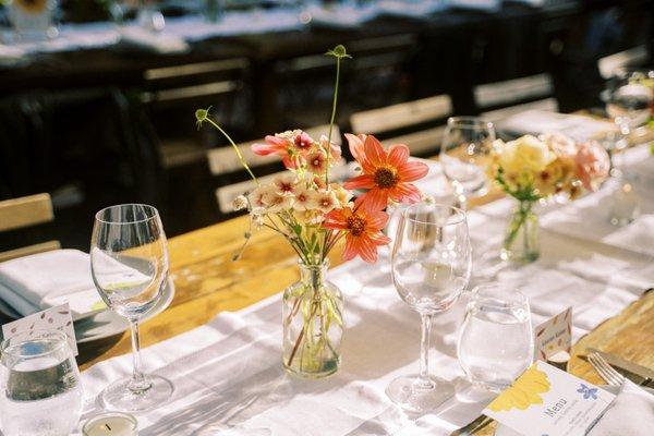 bud vases                                                   (photo: Annie Hall Photography)