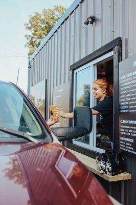 Our barista Harmony handing out an iced redbull!