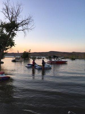 Boats and jet-skiing