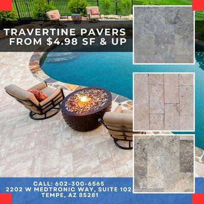 Travertine Pavers from $4.98 SQ FT & UP