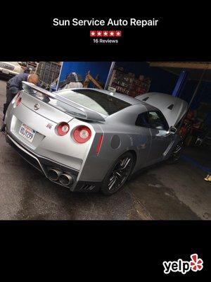 Oil change and brakes for my 2018 GTR.