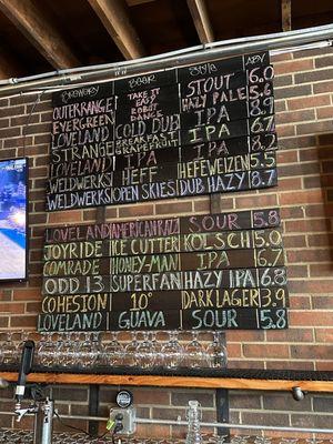 Rotating beer menu