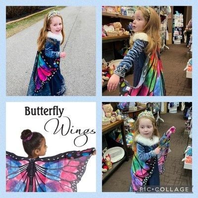 Check out one of our favorite customers modeling our new Butterfly Wings! One size fits most kids!