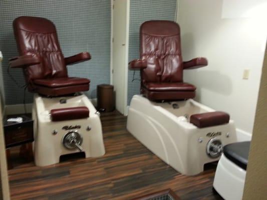 our pedicure room is updated and relaxful. Located in privacy and not in just a long line.