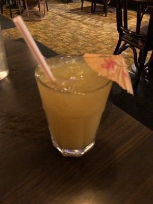 Mai tai. Fruit juice and rum. If it weren't for the almond syrup, it would have gone back.