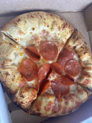 Pepperoni pizza.....I ordered cheese:/