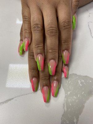 Pink & green