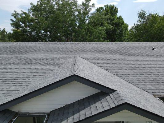 Perfect ridge along an older home.