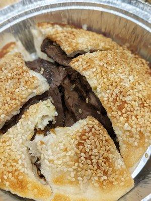 Beef sesame pancake