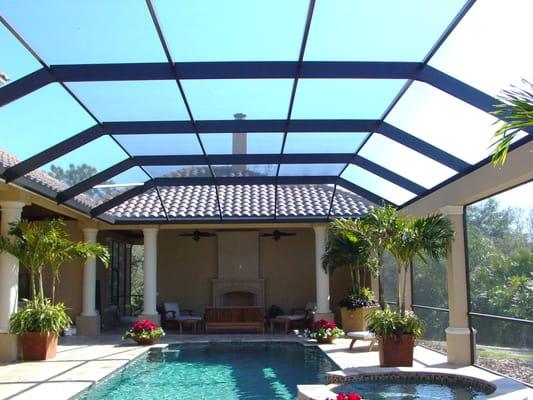 Pool Enclosure installed to compliment the homes design.