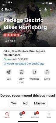 This is a photo from the actual bike shops Yelp page