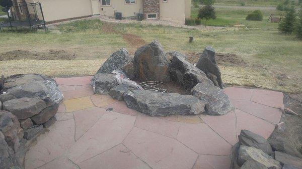 Outdoor fire pit.Was in progress