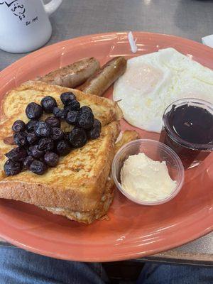 French Toast with blueberries and lemon zest