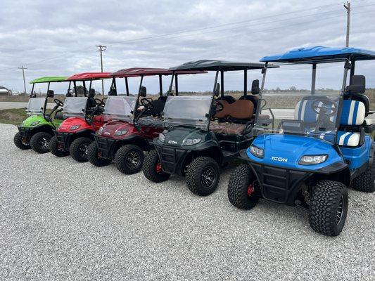 New 24 Icon Golf Carts have arrived! For sale now with free delivery in Illinois & Indiana!