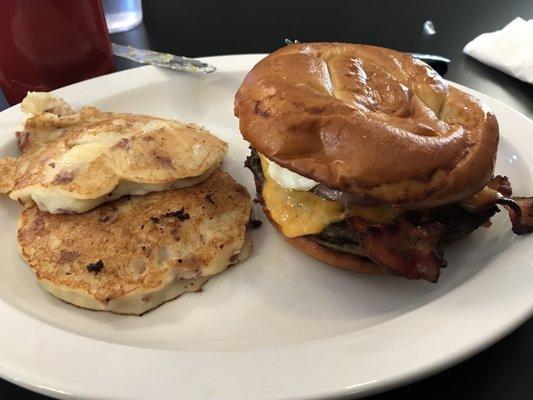 Burger and German Pancakes