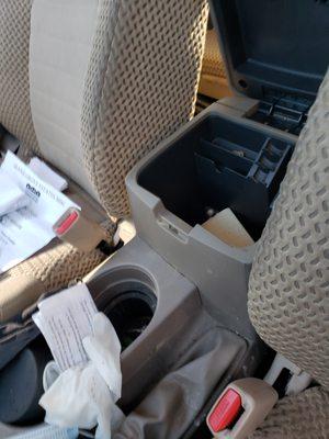 My center console with things taken out.