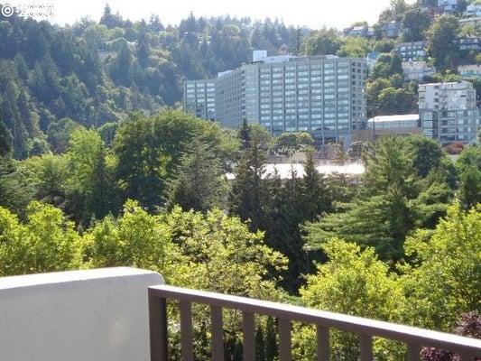 Look out over the West Hills In Portland Oregon from American Plaza Towers