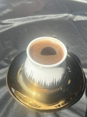 Turkish coffee, very dark