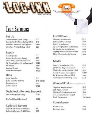 Tech Services menu