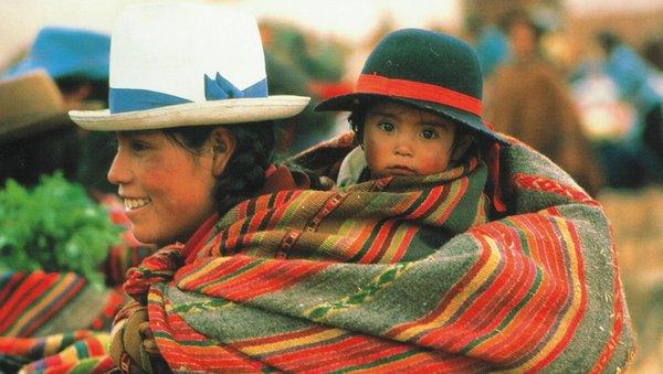 Incans in Peru. Street scene.