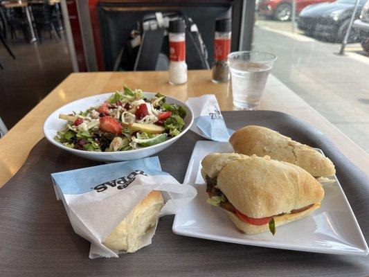 Strawberry harvest salad and Turkey avocado club