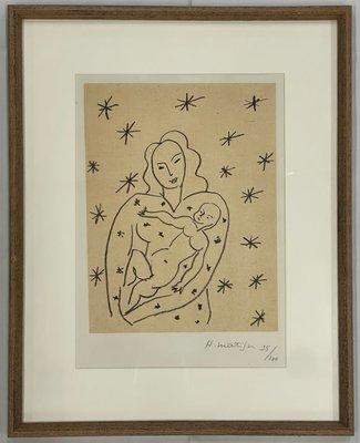 Lot304 A Framed Virgin and Child on Starry Ground Signed by Henri Matisse