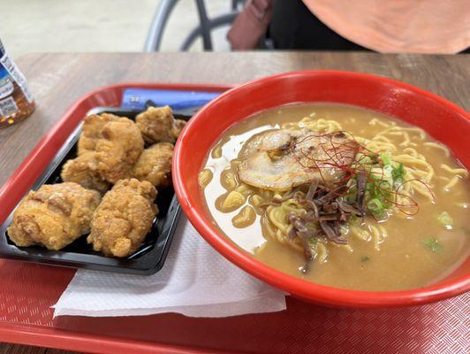 Miso Ramen and Chicken Karaage