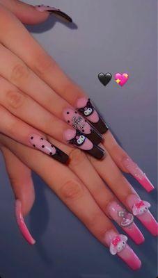 My melody and Kuromi nails