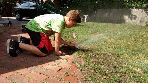 Fabio's son Joseph helping during his summer vacation.