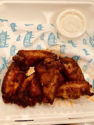 Smoked chicken wings w/h ranch dressing 6 for $13.99