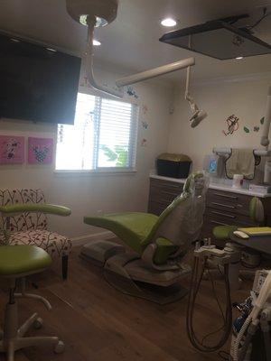 Kid's treatment suite complete with TV's!