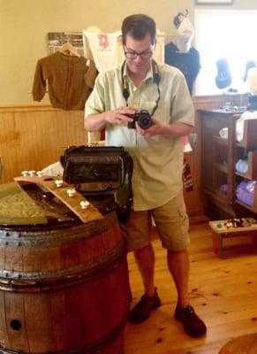 Co-Publisher & Paper Photographer Whitman Parker sets-up for his shoot at Caprice Vineyards.