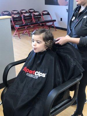 Even the littles enjoy Sport Clips. Karla is perfect for first haircuts.