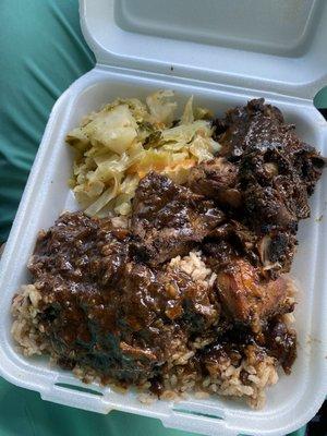 Jerk chicken lunch with Oxtail Gravy Sauce