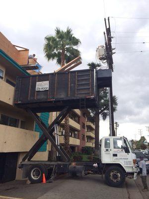 roof removal on apartment building in Van Nuys