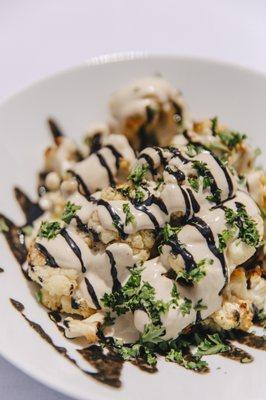 Cauliflower with tahini and black sesame