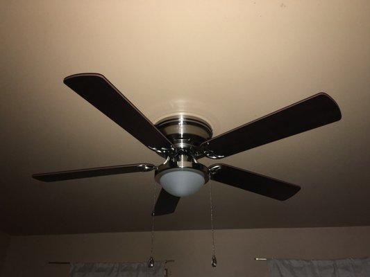 Ceiling fan- Assembled and installed