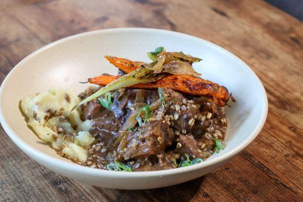 Food trend-spotters have dubbed 2024 as the 'Year of Soup'. 
 Join us for our mouthwatering Short Rib Stew with Cracked Buckwheat.