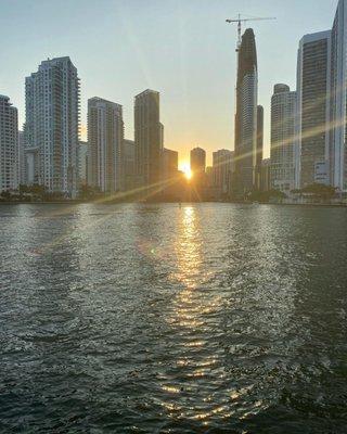 Sunset on the Miami river