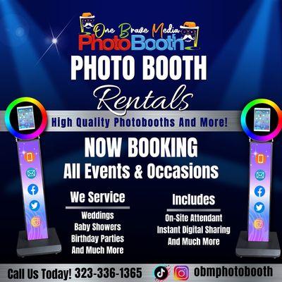 We provide Photo Booth Rentals for all special occasions! Weddings, Quinceañeras, Private Parties, Sweet 16's and many more.