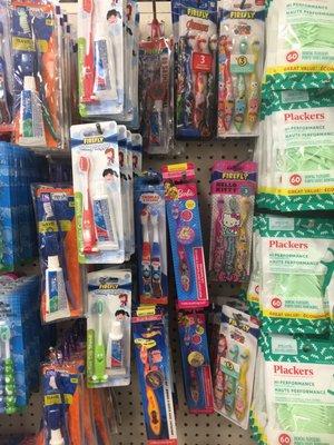 children's toothbrushes ($1 each)