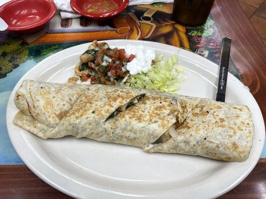 Spinach and Chicken Quesadilla